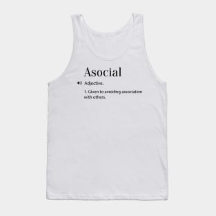 Asocial Definition Tank Top